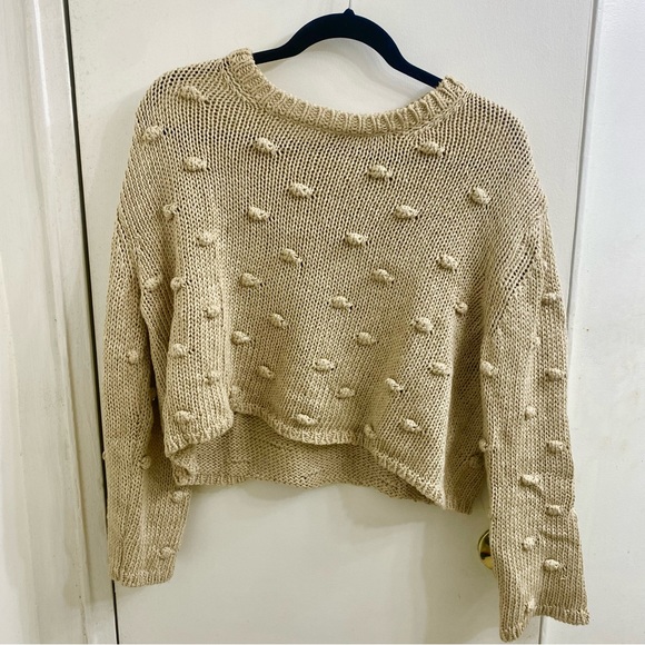 ZARA • Tan Pom Pom Sweater - Picture 2 of 4